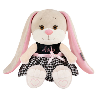 Мягкая игрушка Зайка Лин в клетчатом платьице 20 см Jack&Lin JL-04202306-20